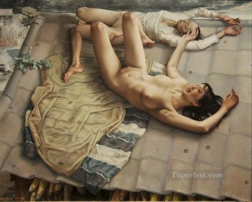 Chino Painting - lui liu chica desnuda
